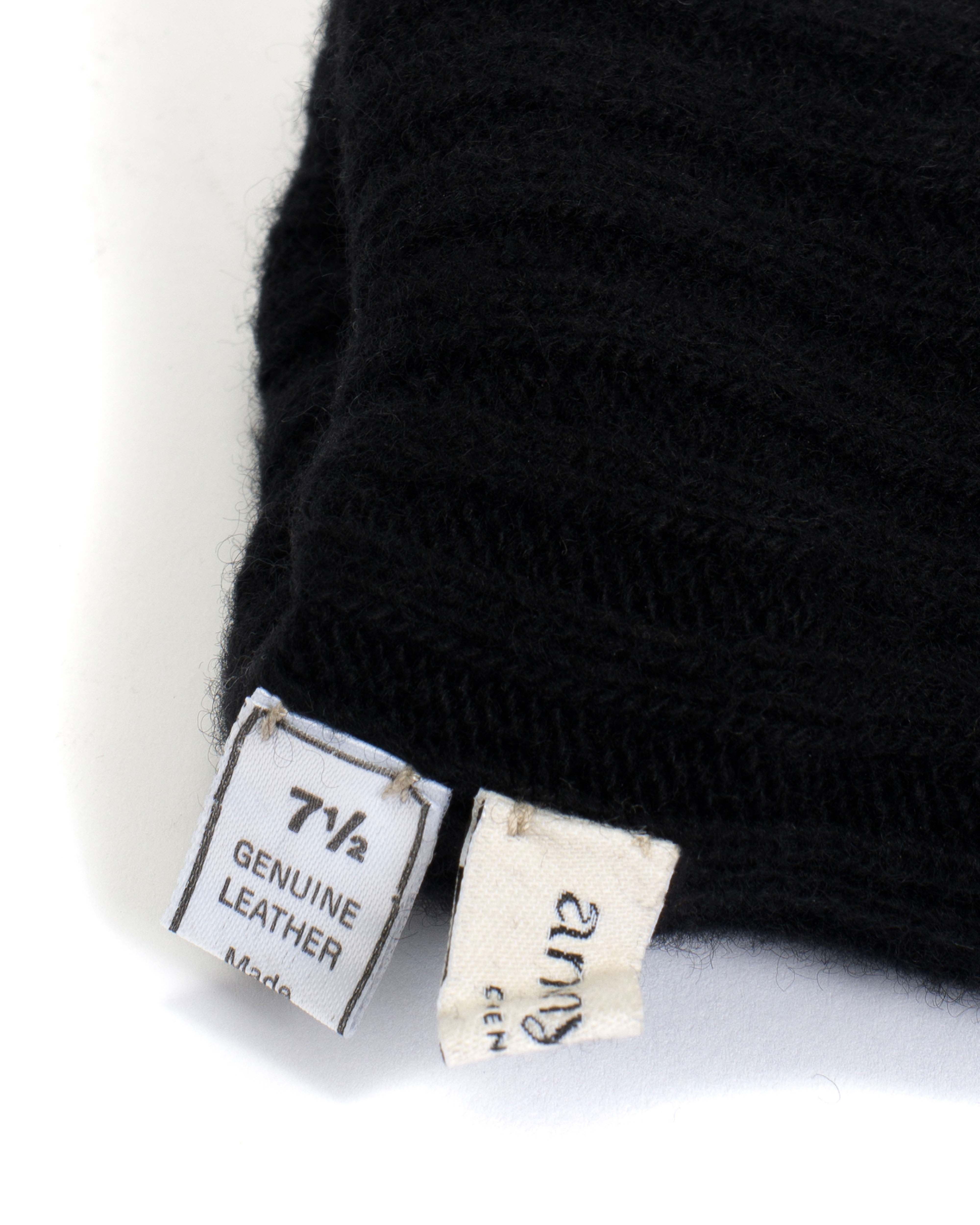 Hanni leather cashmere glove Lamb leather & 100% cashmere Black & black - Image 5